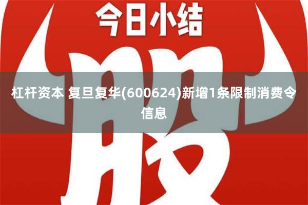 杠杆资本 复旦复华(600624)新增1条限制消费令信息