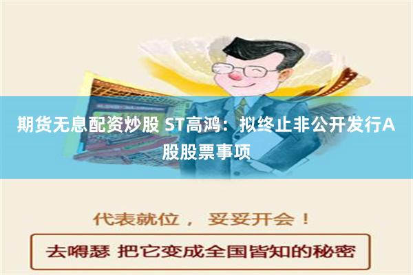 期货无息配资炒股 ST高鸿：拟终止非公开发行A股股票事项