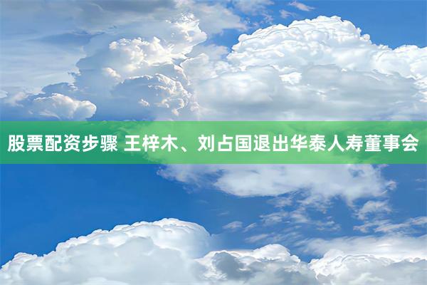 股票配资步骤 王梓木、刘占国退出华泰人寿董事会